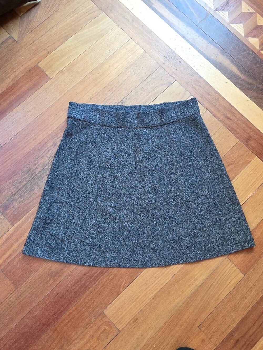 LOFT Heather Gray A-Line Mini Skirt Size Large
